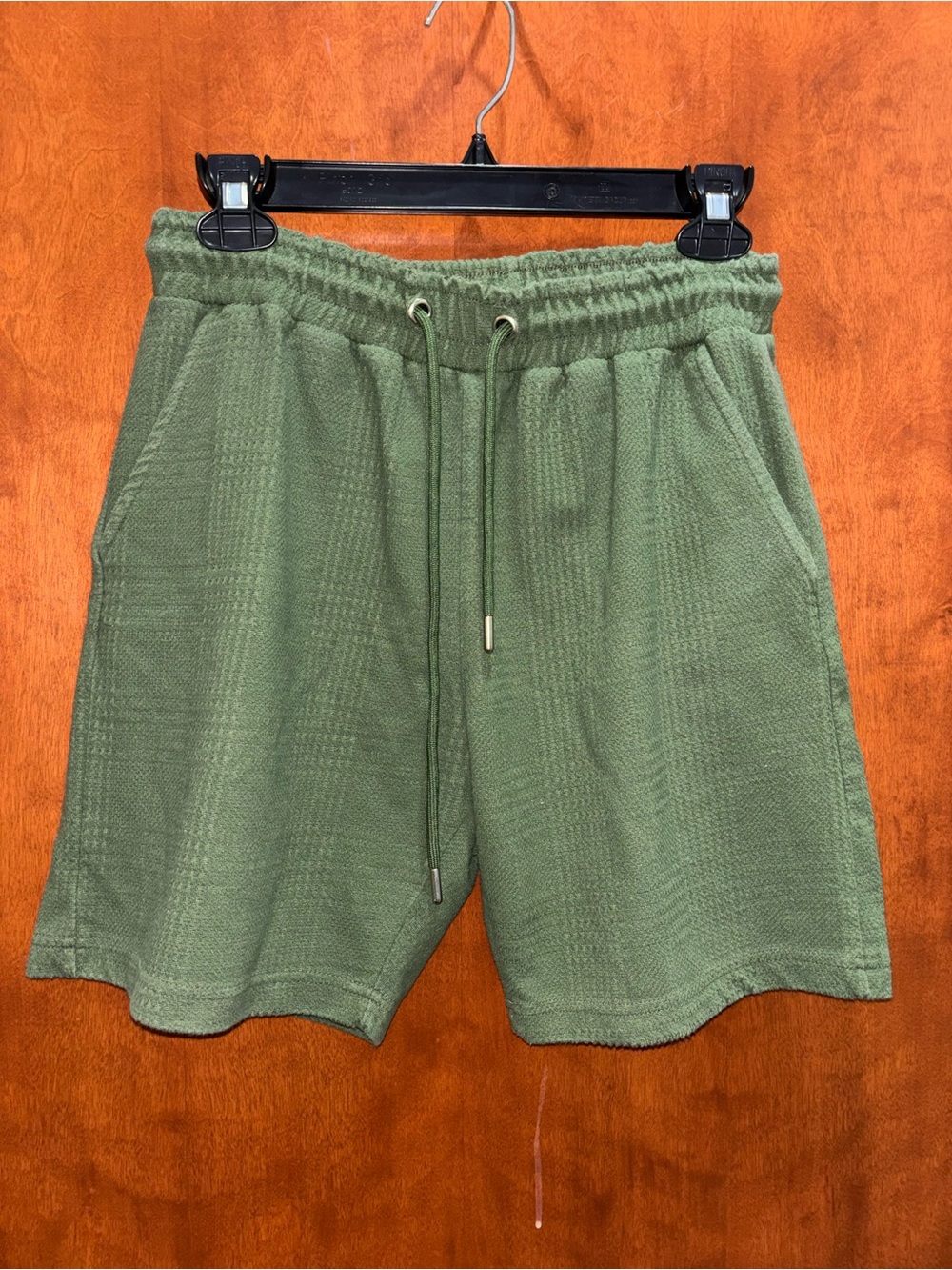 Boohoo Mens Olive Green Knit Drawstring Athletic Shorts